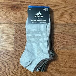 Adidas Superlite 3.0 6-Pack No-Show Socks - Size Large (6-12)